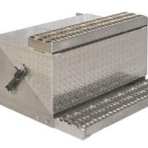 Aluminum Battery Box w/steps, stylish diamond plate