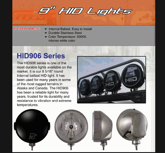 9inch HID Round Lights from Eagle Eye