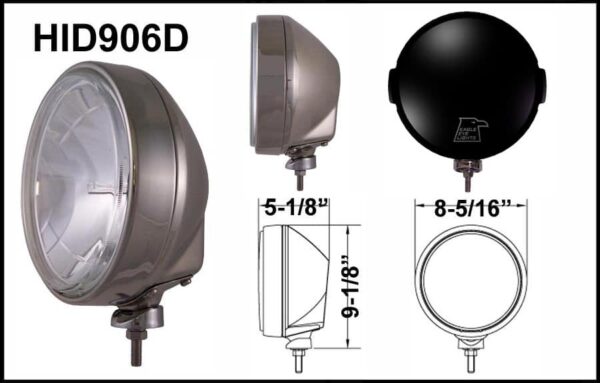 9" HID 50W Driving (Round) Stainless