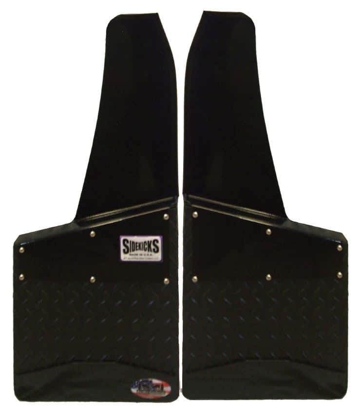 12in  Side-Kick Dodge Front Mud Flaps With Diamond Plate