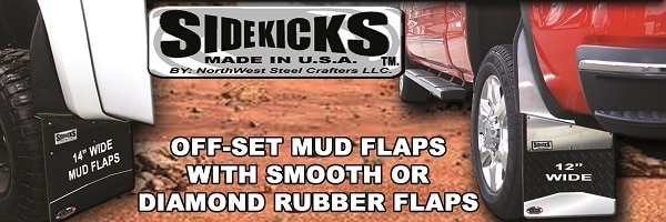 12.5in? Side-Kick Front or Rear Mud Flaps w/Stainless Bracket