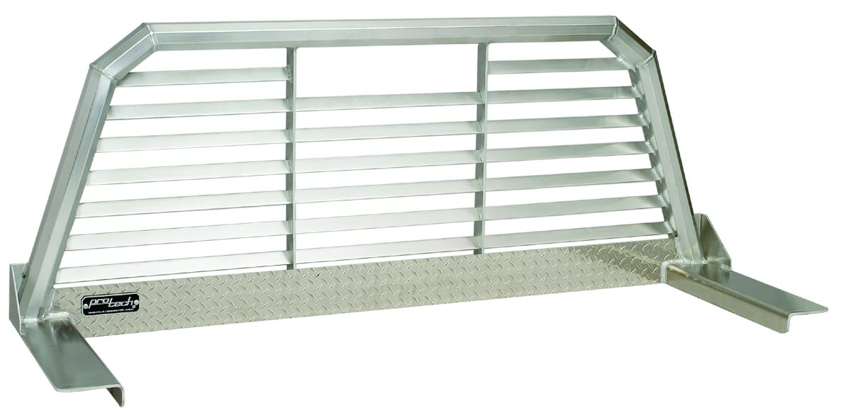 ProTech Pick-Up Cab Racks - diamond plate with louvered insert